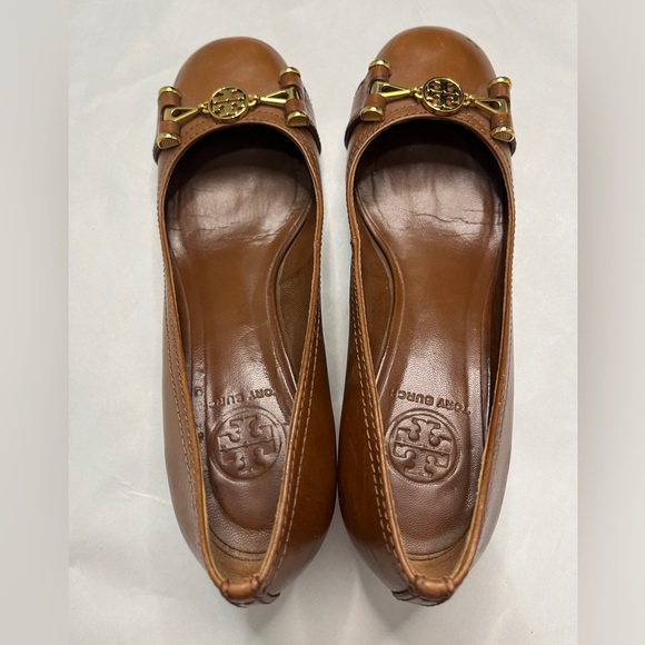 Tory Burch Tan New Janey Leather Block Heel Pump 6.5 - Picture 4 of 11